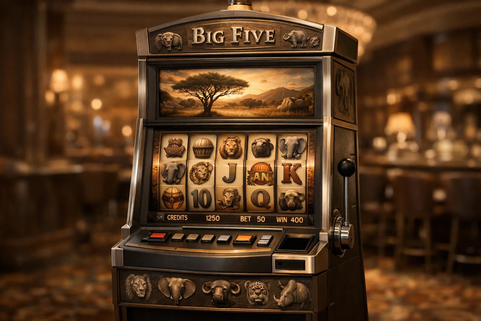 Elephant and rhino - Big Five slots savanna